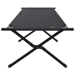 Lit de soleil pliant avec sac de transport, noir, en tissu Oxford 600D