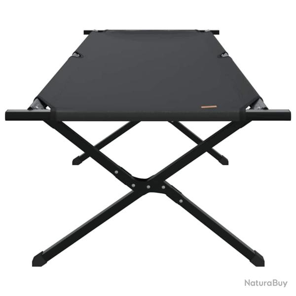 Lit de soleil pliant avec sac de transport, noir, en tissu Oxford 600D