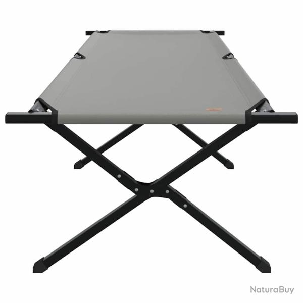 Lit de soleil pliable avec sac de transport, gris en tissu Oxford 600D.