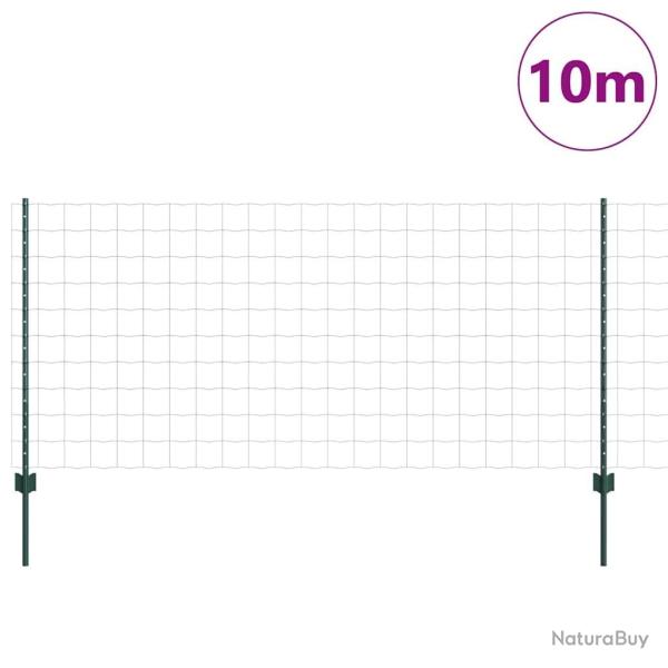 Kit de cl�ture de jardin Ensemble de 2 Vert Acier rev�tu de PVC