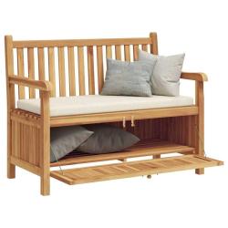 banc avec stockage Marron 114 x 60 x 90 cm Bois de teck massif