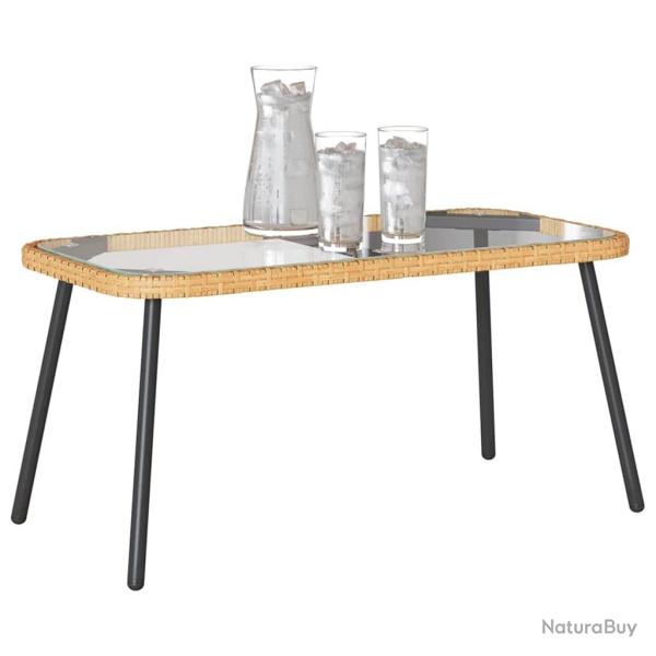 Table basse naturelle 90 x 45 x 42 cm en poly rotin