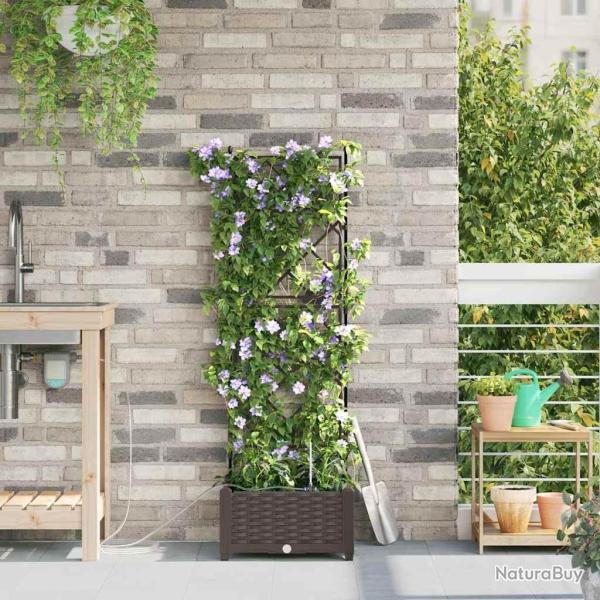 Jardini�res de jardin 1 pc Marron 40 x 40 x 126 cm Plastique