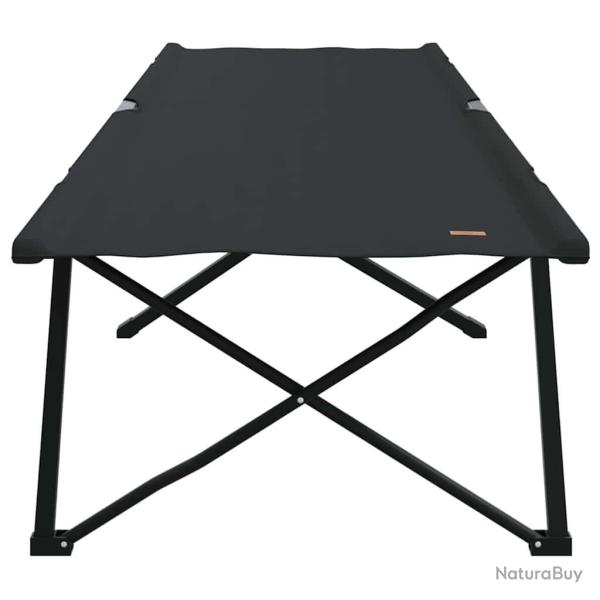 Chaise longue pliable de avec sac de transport, noire, en tissu oxford 600D.