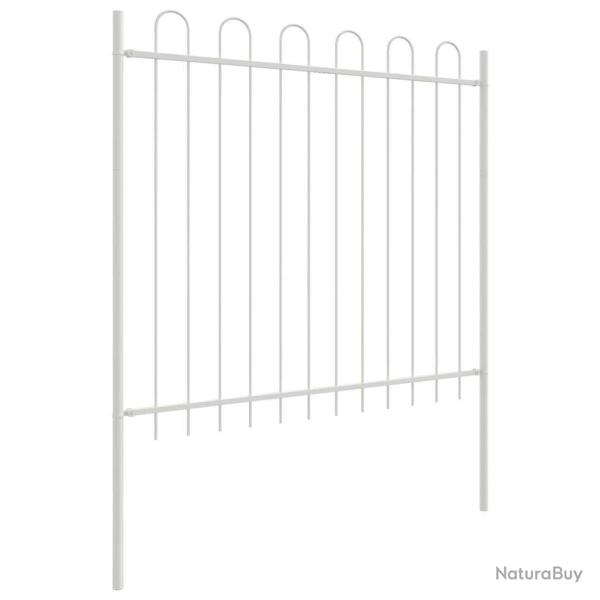 Cl�ture de jardin avec sommets en arche blanche, 6,8x1,5 m en acier