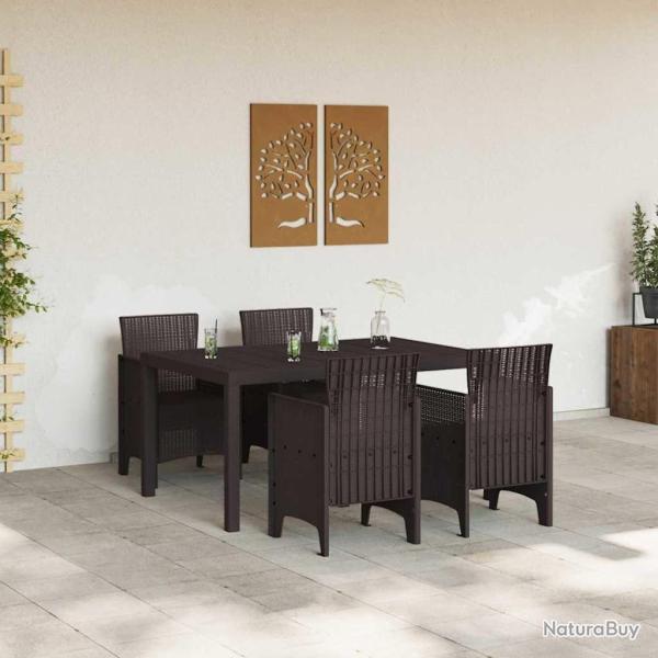 Ensemble de Salle � Manger de Jardin 5 pcs Marron