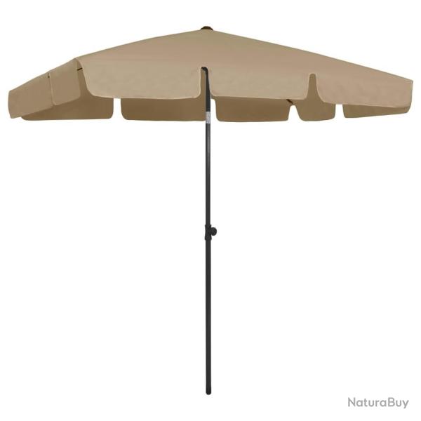 Parasol de plage taupe 200x125 cm