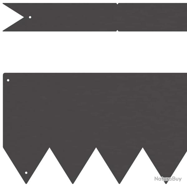 Bordures de Jardin 10 pcs Noires 100x0.5x15 cm Acier