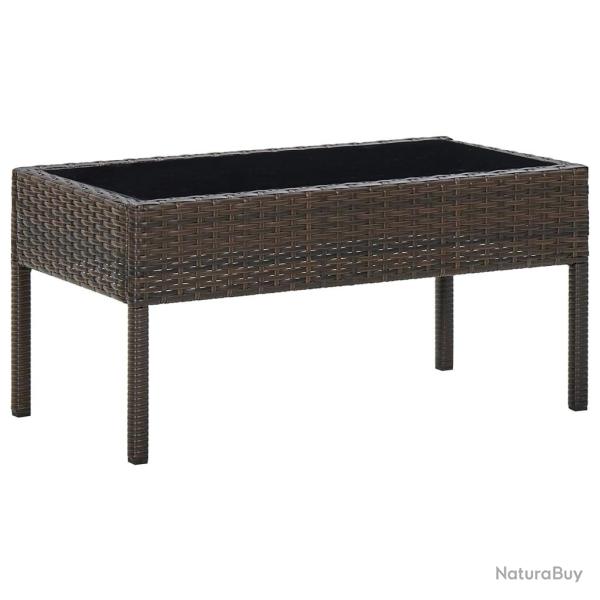 Table de jardin Marron 75x40x37 cm R�sine tress�e