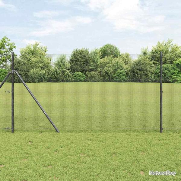 Cl�ture en fil m�tallique soud� Gris 1,2 x 25 m en acier