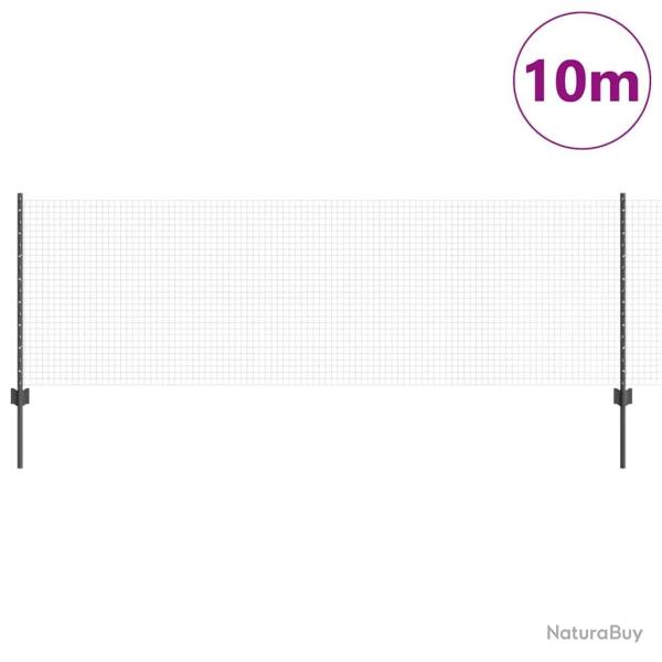 Grillage Soud� avec 5 Piquets U Gris 0.8x10 m Acier