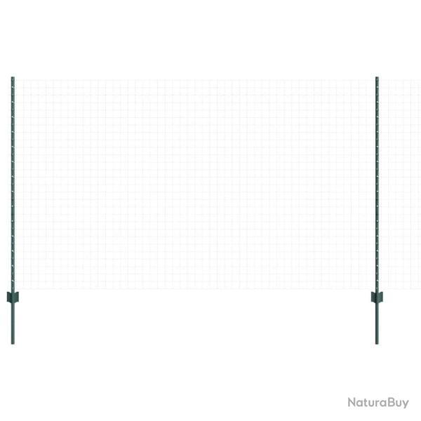 Lot de 11 poteaux de cl�ture en U-Channel, verts et en acier de 140 cm.