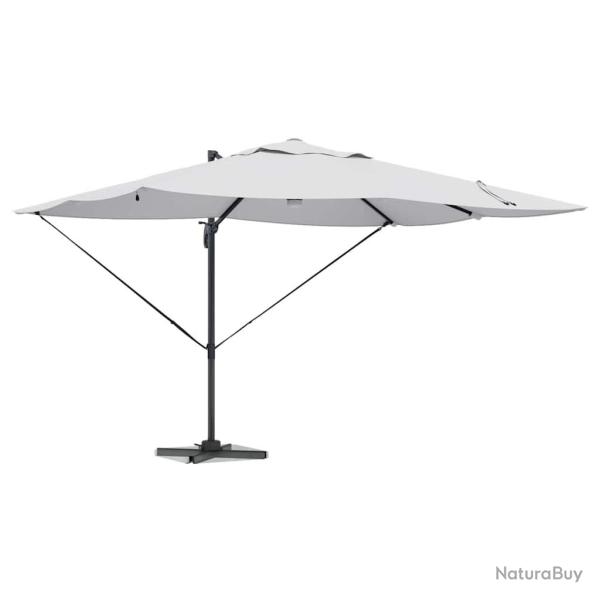 Parasol cantilever Roma avec LEDs, sable, 352x251x265 cm, en aluminium.