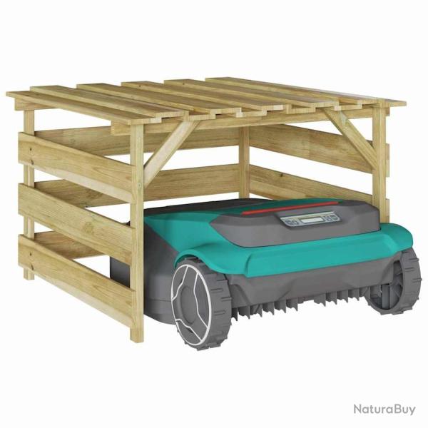 Garage pour tondeuse robot en pin trait�