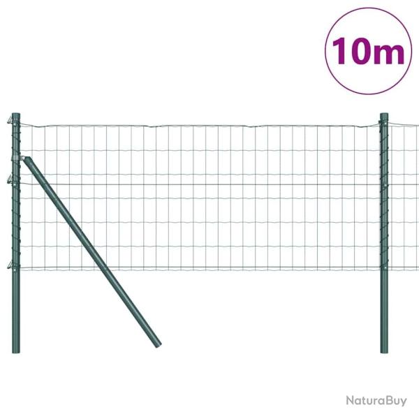 Cl�ture Euro avec 7 poteaux de 0,4 x 10 m en acier galvanis� vert