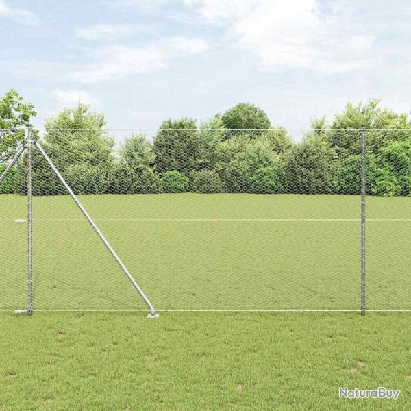 Kit de Cl�ture Set de 2 Acier Galvanis� 25 x 1,5 m Durable