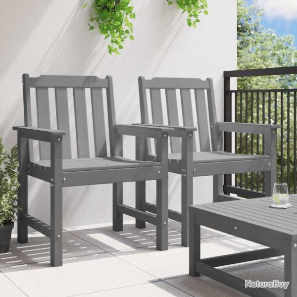 Chaises de salle � manger 2 pcs Gris clair HDPE