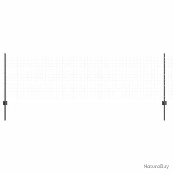 Poteaux de cl�ture argent�s 44 pcs Gris 100 x 0.8 m Acier