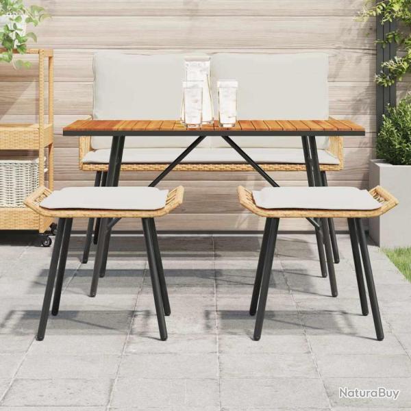 Tabourets de jardin 2 pcs Naturel 50x40x45 cm Rattan synth�tique