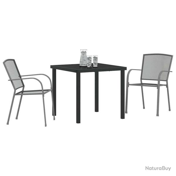 Set de jardin 3 pi�ces en acier anthracite
