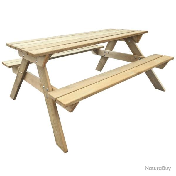 Table de pique-nique 150 x 135 x 71,5 cm Bois