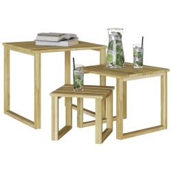 table 3 pcs Naturel Pin&egrave;de impr&eacute;gn&eacute;e