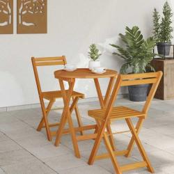 Table de Jardin Naturel 60 x 60 x 72 cm Bois d'Acacia Massif