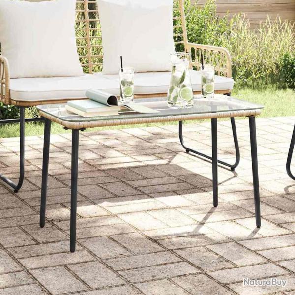 Table de Jardin Naturel 80 x 40 x 45 cm Poly rotin