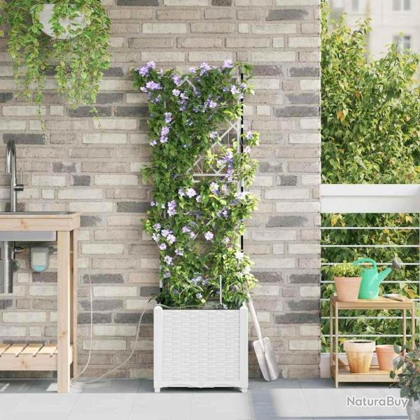 Jardini�res de jardin 1 pc Blanc 40 x 40 x 142 cm Plastique