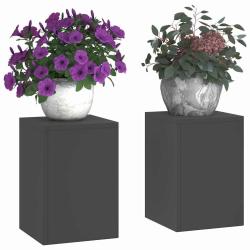 Supports de plantes d'ext&eacute;rieur 2 pi&egrave;ces Noir 24x24x35 cm Acier