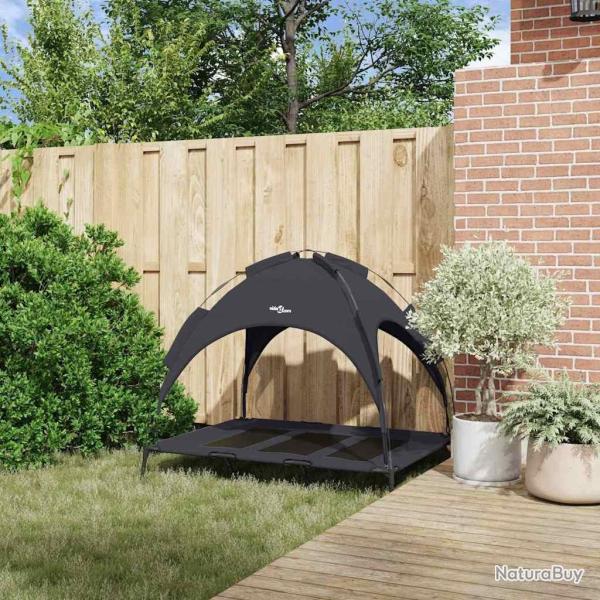 Lit pour Chien Sur�lev� avec Toit Amovible Noir XL Acier