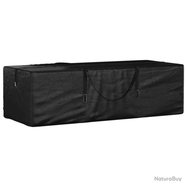 Sac de rangement pour coussins de jardin noir 135x40x55 cm PE