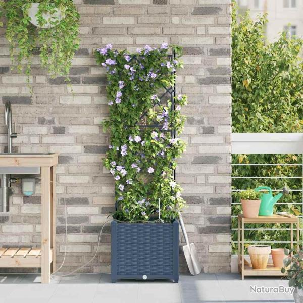 Jardini�res de jardin 1 pc Gris 40 x 40 x 142 cm Plastique