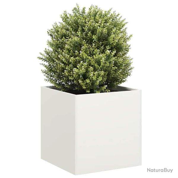 Jardini�re blanc 40x40x40 cm acier lamin� � froid