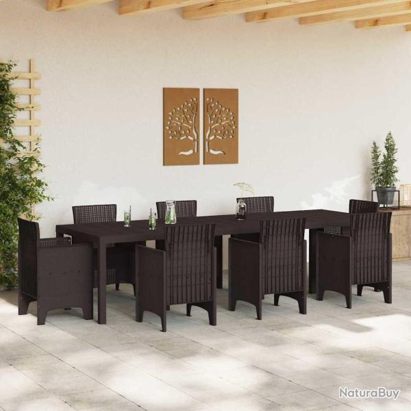 Table de Jardin Brune 300x100x73 cm Poly Rattan
