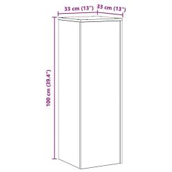 Meuble &agrave; Plantes Ch&ecirc;ne Noir 33 x 33 x 100 cm en Bois Technique
