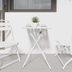 Table bistrot Blanc 55 x 55 x 72,5 cm Acier rev&ecirc;tu de poudre