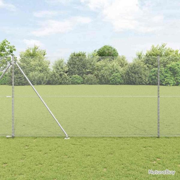 Kit de Cl�ture 2 pi�ces Acier galvanis� 25 x 1,5 m Durable