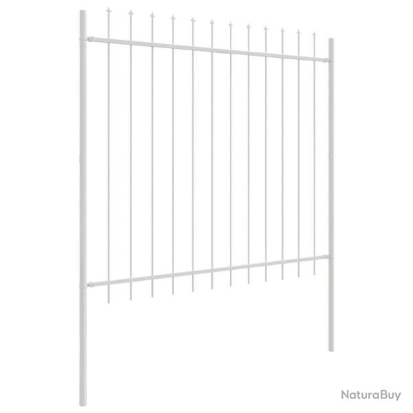 Cl�ture de jardin Blanc 5.1 x 1 m Acier enduit de poudre