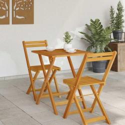 Table de Jardin Naturel 60 x 60 x 72 cm Bois d'Acacia Massif