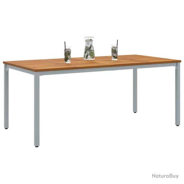 Table de jardin 180 x 90 x 75 cm en bois d'acacia et m�tal.