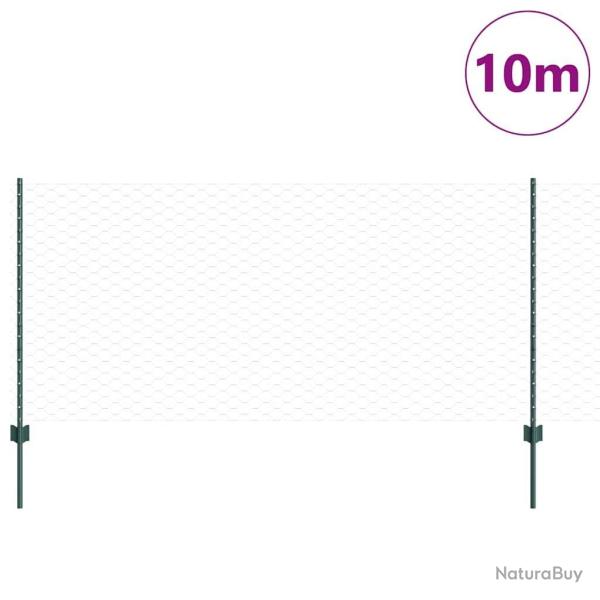 Poteaux de cl�ture 5 pcs U-Channel Vert 100 cm Acier