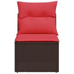 Canap&eacute; de jardin avec coussin Marron 55 x 62 x 69 cm Poly rotin