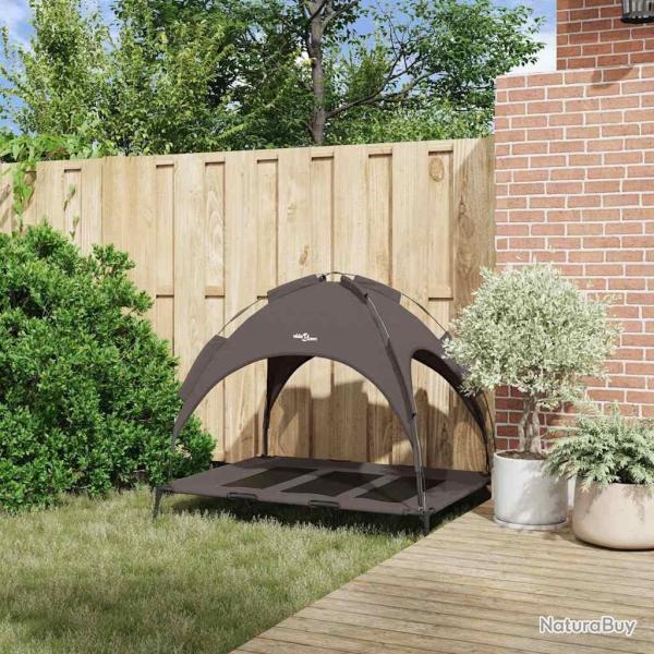 Lit pour chien sur�lev� avec toit amovible Marron XL Acier