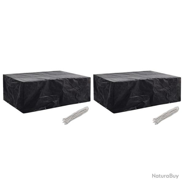 Housses de salon de jardin 2 pcs 8 oeillets 242x162x100 cm