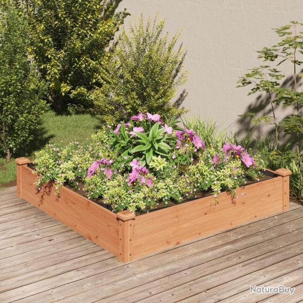 Lit sur�lev� de jardin doublure 120x120x25 cm bois massif sapin