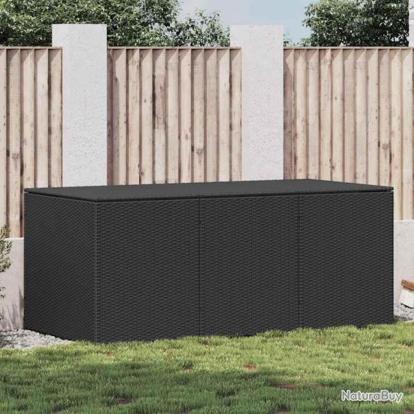 Bo�te de rangement de jardin R�sine tress�e 180x90x70 cm Noir