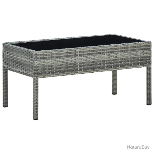 Table de jardin Gris 75x40x37 cm R�sine tress�e