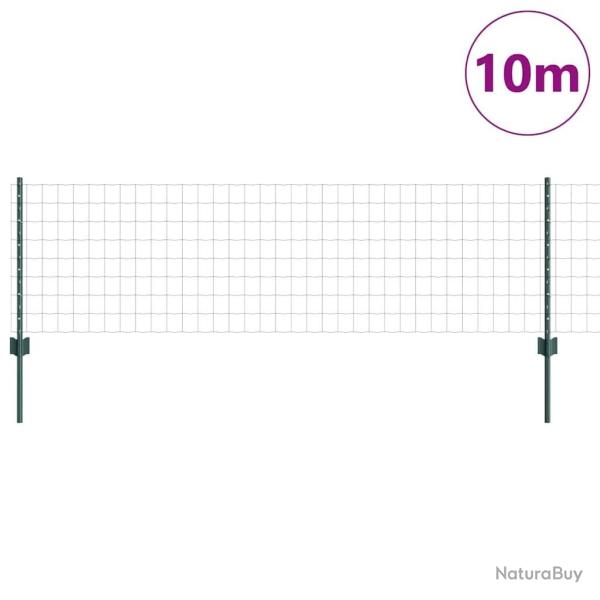 Cl�ture Euro avec 5 poteaux en U Verte 0,6x10 m en Acier