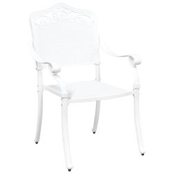 Chaises de jardin 2 pcs en alu moul&eacute; blanc